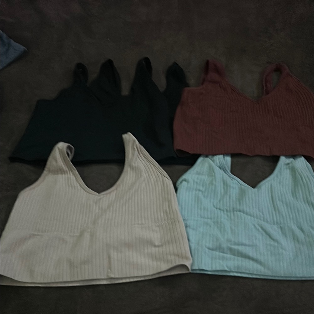 Women's Ribbed V-Neck Tops - 5 Pack